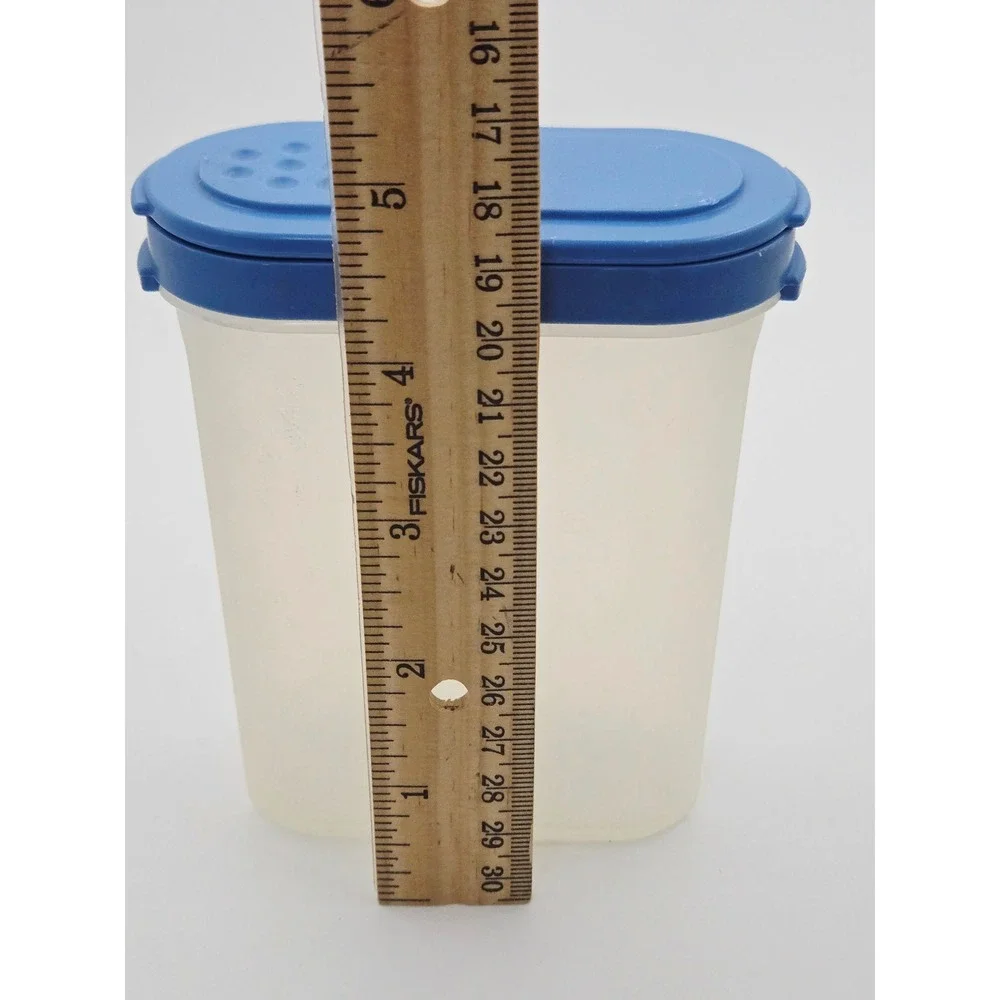 Tupperware Modular Mates Spice Shakers Set of 2 Large Blue Dual Flip Top Lids